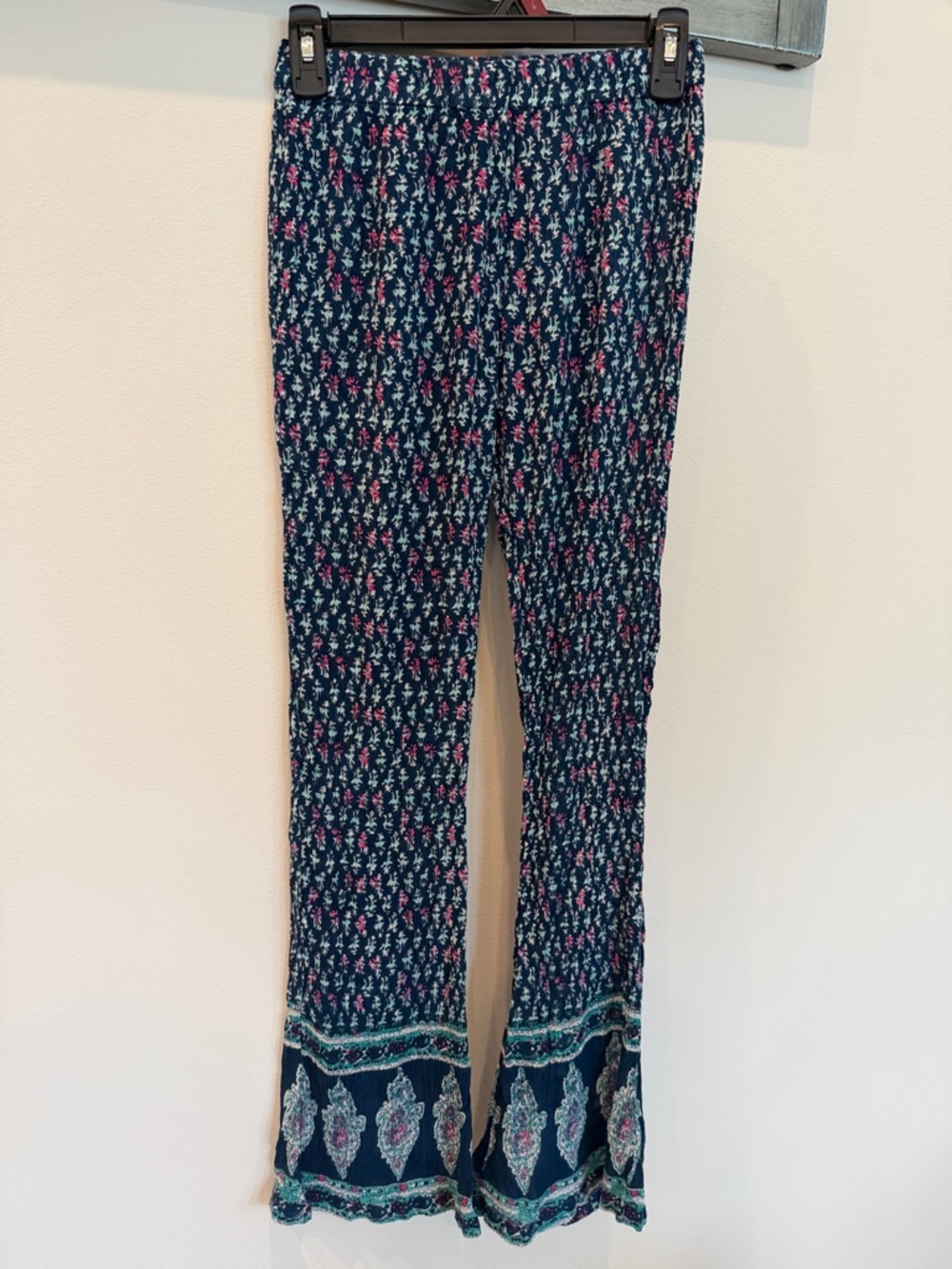 RAGA Navy Floral Printed Flared Pants